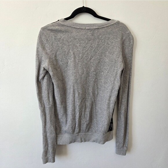 Forever21 Black Lace Sweatshirt Gray Pullover Whimsigoth Romantic Witchy Small - Picture 8 of 9